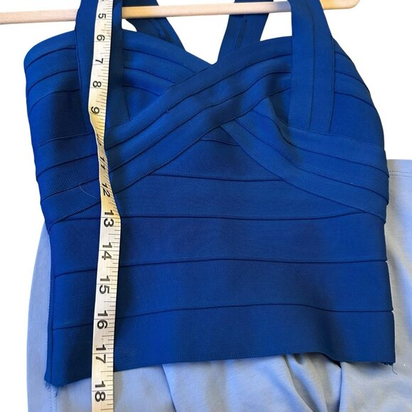 Aqua cropped sweetheart neck top Small Blue Corsette Coquette Y2K Club Mobwife - Picture 4 of 10
